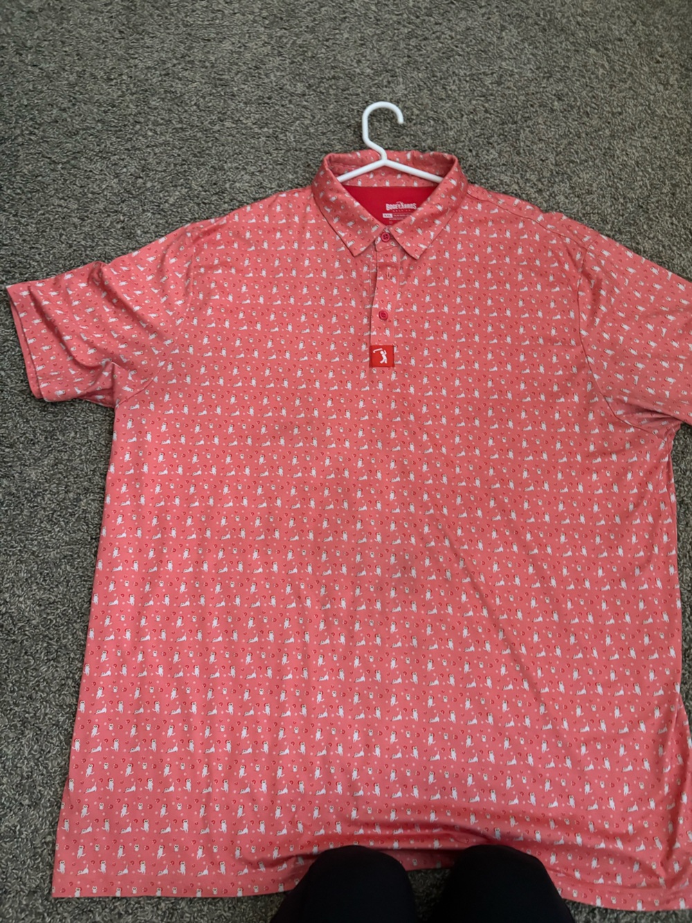 Men's Coral Short-Sleeve Printed Polo